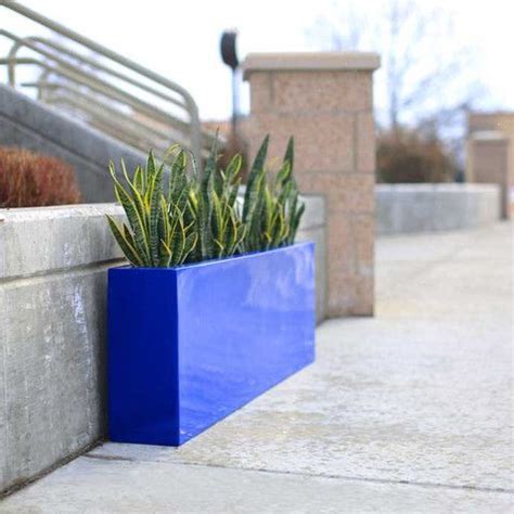 metal planter boxes skinny sidewalk exterior|skinny narrow planter box.